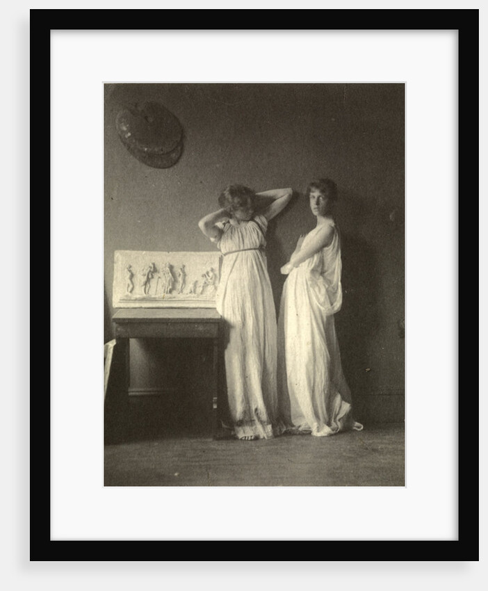 Two Female Models in Classical Costume with Eakins's Sculpture 'Arcadia', c.1883 by Thomas Cowperthwait Eakins