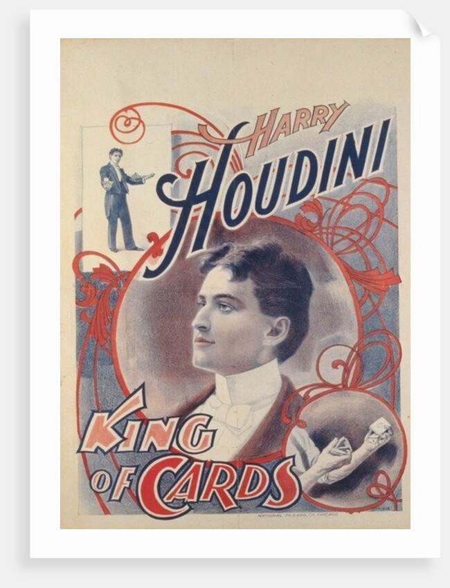 Harry Houdini, King of Cards, 1895 by American School