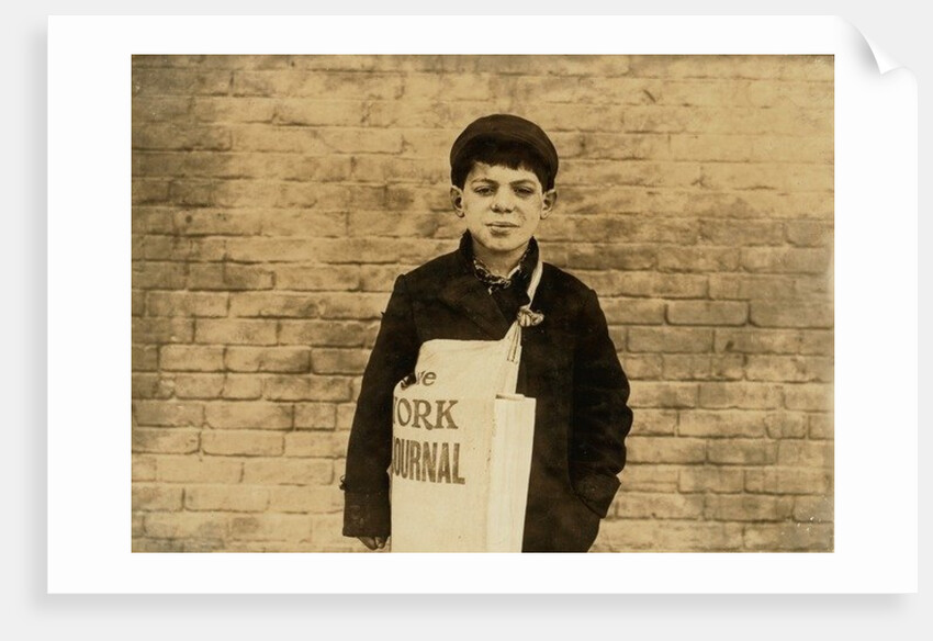 Tony Casale known as 'Bologna' aged 11, selling papers for 4 years, bitten by his father for not selling enough, Hartford, Connecticut, 1909 by Lewis Wickes Hine