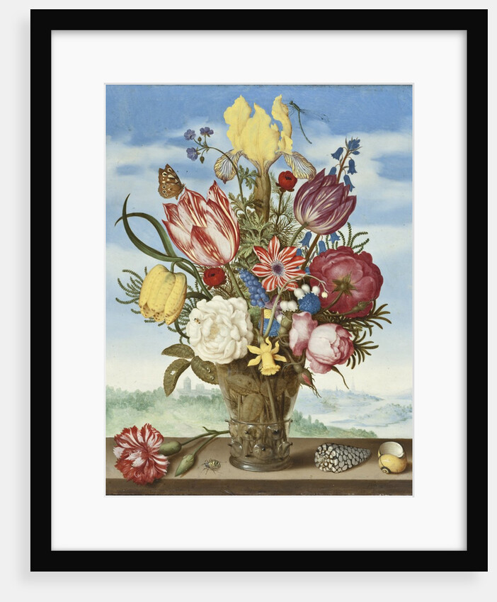 Bouquet of Flowers on a Ledge, 1619 by Ambrosius the Elder Bosschaert