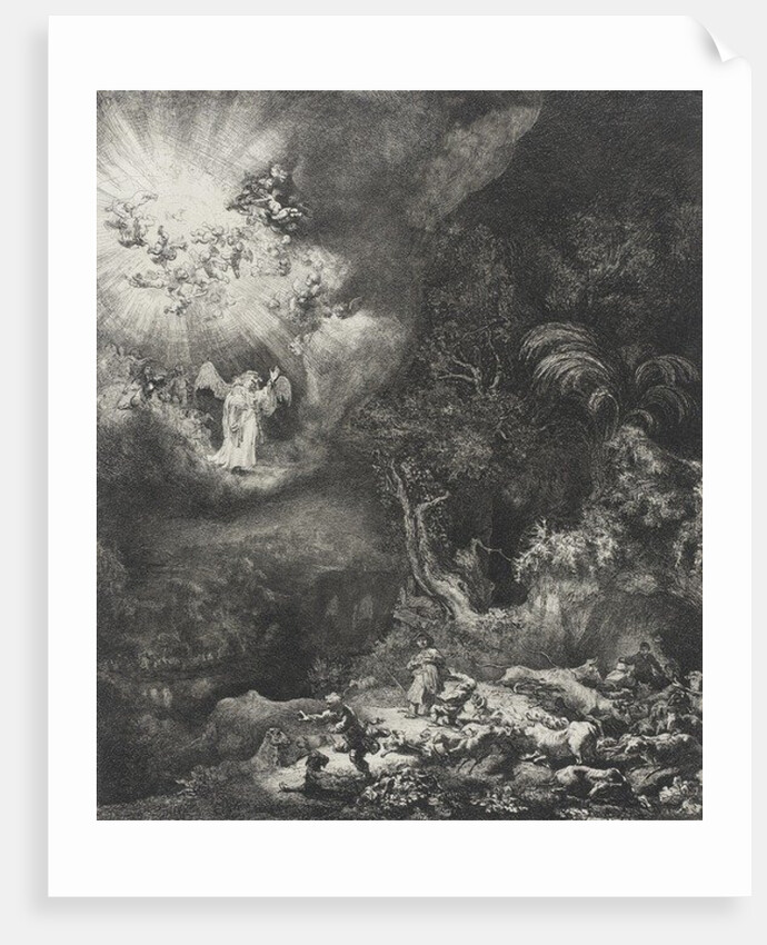 The Angel Appearing to the Shepherds, 1634 by Rembrandt Harmensz. van Rijn