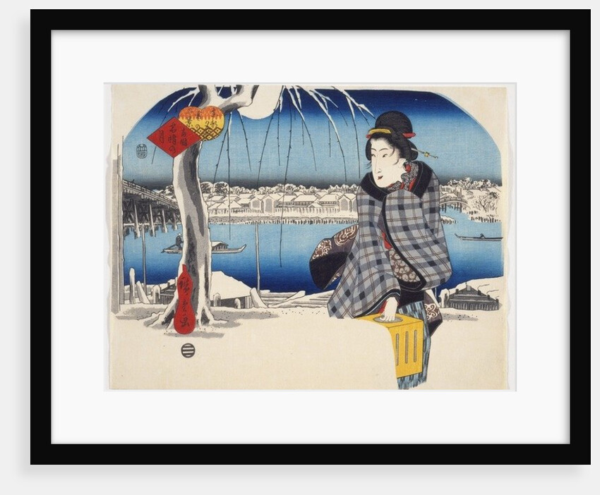 Moon after Snow at Ryōgoku from the series Three Views of Snow at Famous Places in the Eastern Capital, c.1840 by Ando or Utagawa Hiroshige
