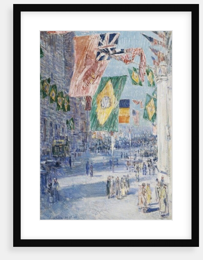 Avenue of the Allies: Brazil, Belgium, 1918 36 5/16 x 24 5/16 in. by Childe Frederick Hassam