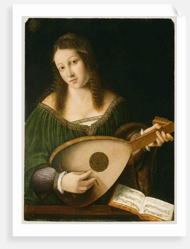 Lady Playing a Lute, c.1530 by Veneto Bartolomeo