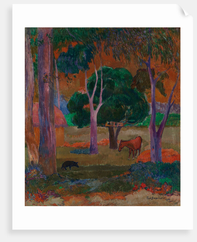 Landscape with a Pig and a Horse, 1903 by Paul Gauguin