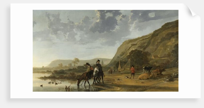 River Landscape with Riders, 1653-7 by Aelbert Cuyp