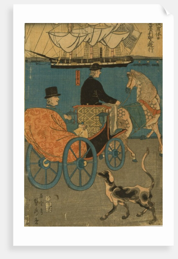 Americans enjoying Sunday in Yokohama, 1861 by Utagawa Sadahide