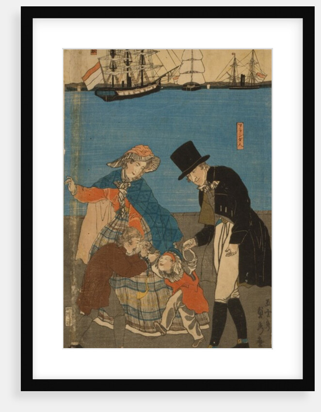 Dutch people taking a Sunday walk in Yokohama, 1871 by Utagawa Sadahide