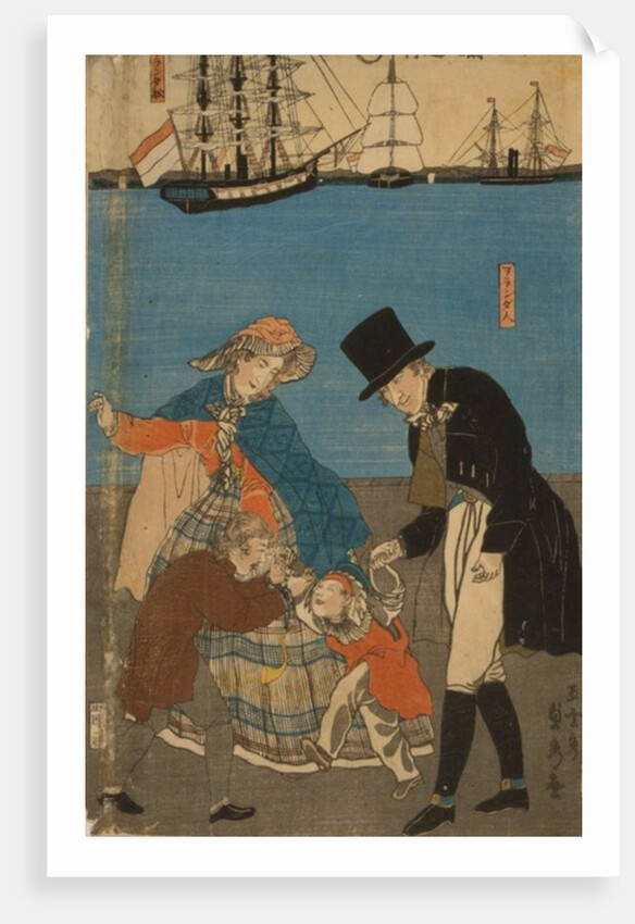 Dutch people taking a Sunday walk in Yokohama, 1871 by Utagawa Sadahide