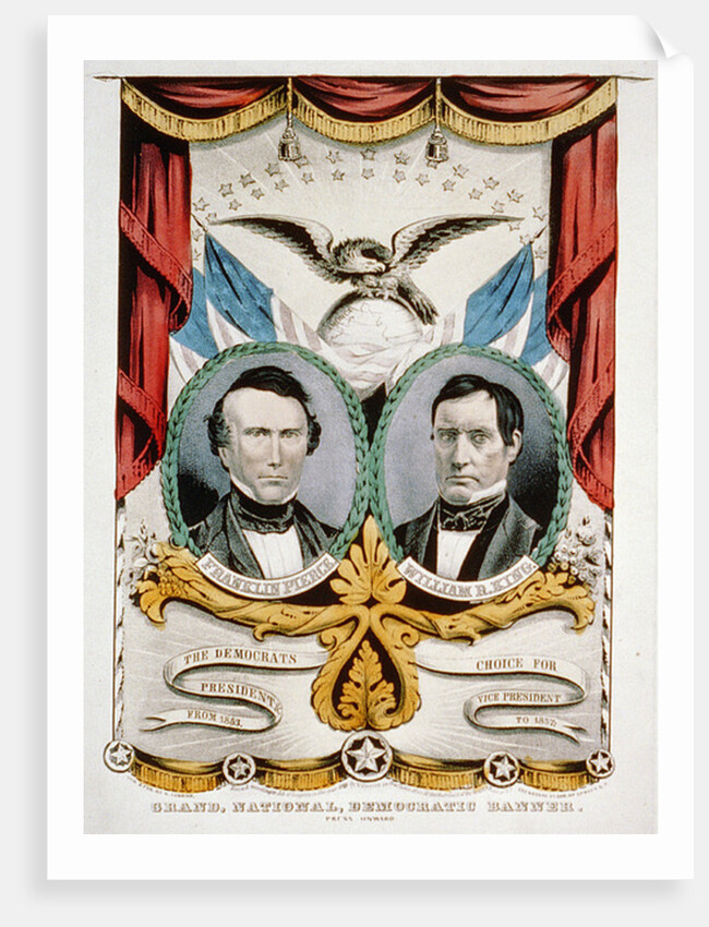 Democratic presidential campaign banner, 1852 by American School