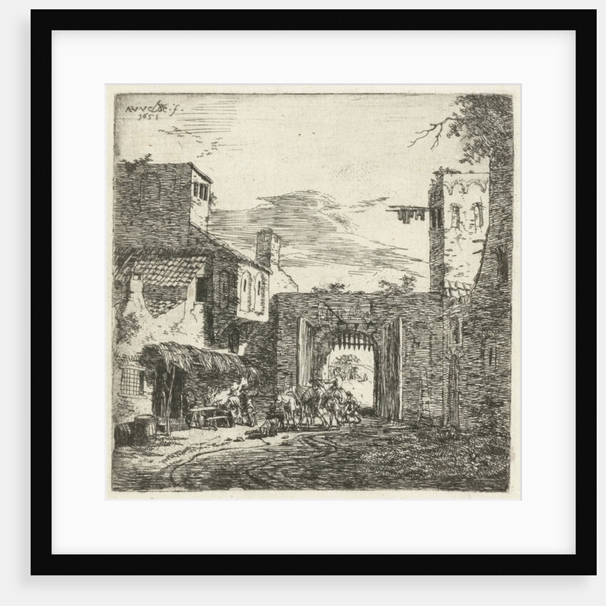 Inn at city gate, 1653 by Adriaen van de Velde