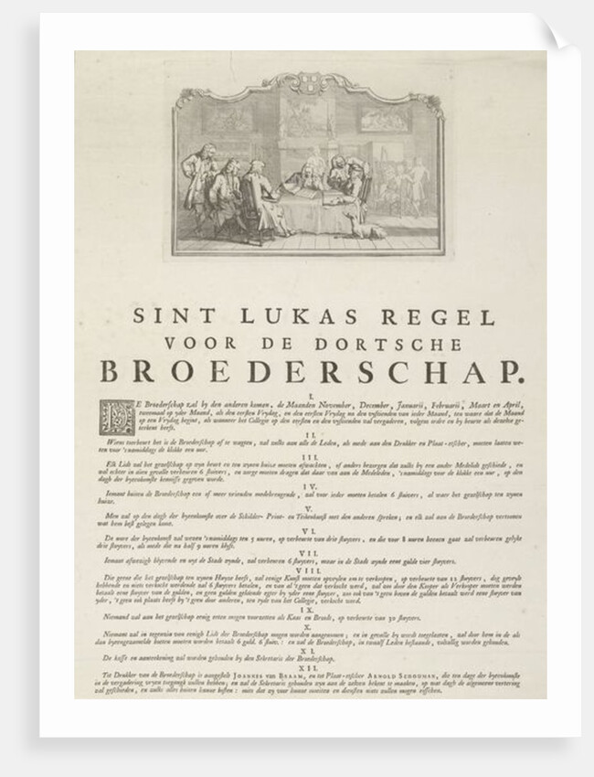 Rules of the Guild of Saint Luke in Dordrecht, 1736 by Aert Schouman
