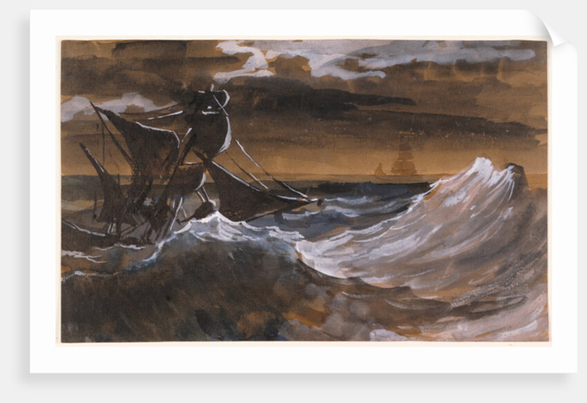 Sailboat on a Raging Sea, c.1818-9 by Theodore Gericault