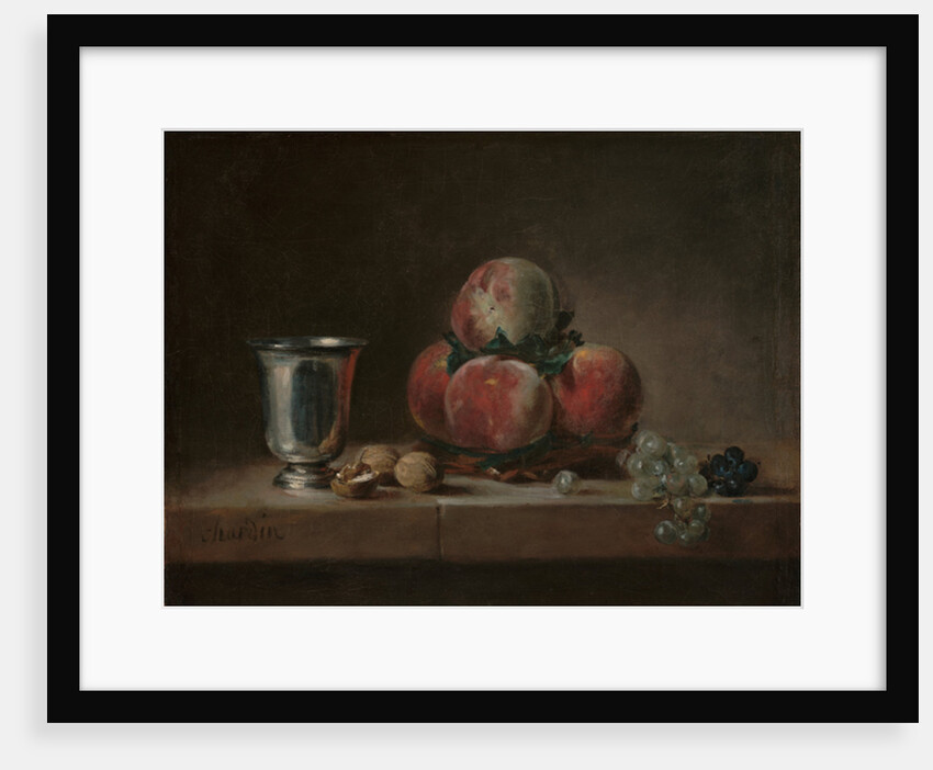Still Life with Peaches, a Silver Goblet, Grapes, and Walnuts, c.1759-60 by Jean-Baptiste Simeon Chardin