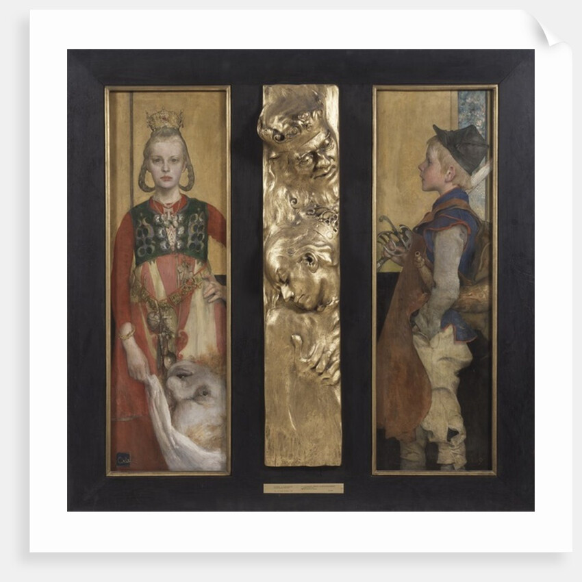 A Swedish Fairytale, diptych with relief panel and frame, 1897 by Carl Larsson