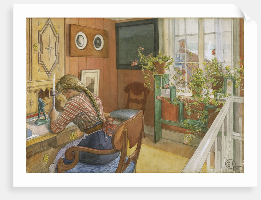 Letter-writing, 1912 by Carl Larsson