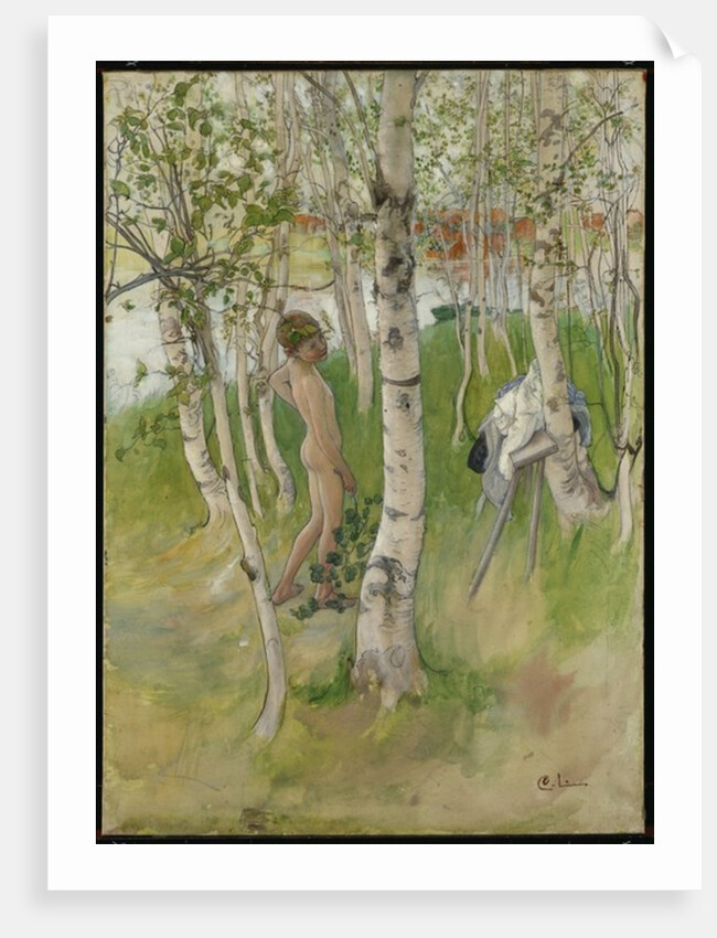 Nude Boy among Birches, 1898 by Carl Larsson