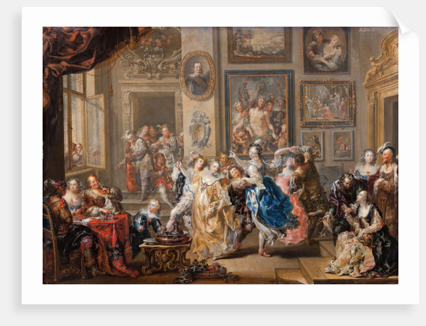 Dancing scene in palace, c.1730 by Johann Georg Platzer