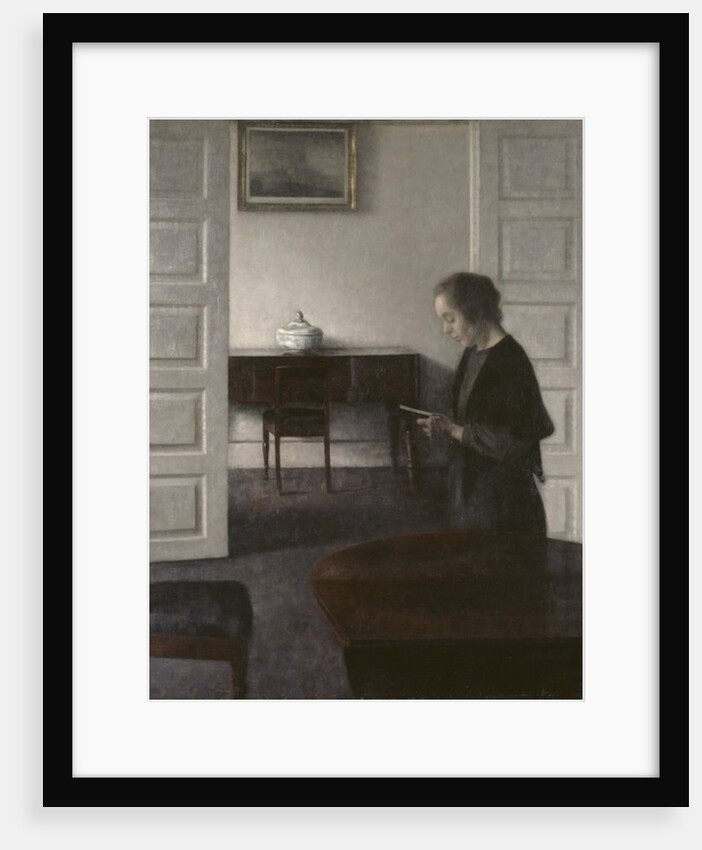 Interior with a Lady Reading, c.1900 by Vilhelm Hammershoi