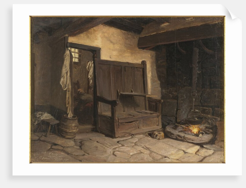 A Cottage Interior by Josef Wilhelm Wallander