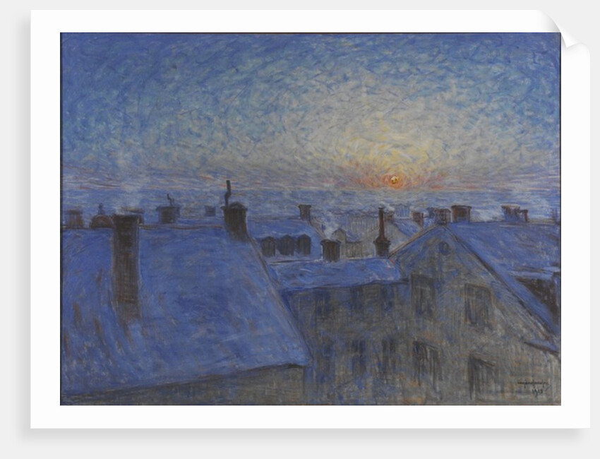 Sunrise over Stockholm rooftops, 1903 by Eugene Jansson