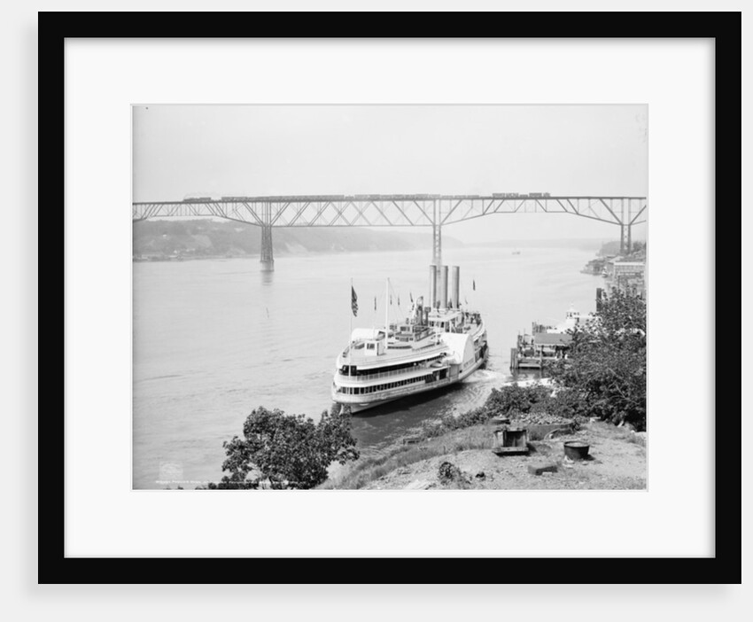 Passing over and under Poughkeepsie bridge, Poughkeepsie, N.Y., c.1906 by Detroit Publishing Co.