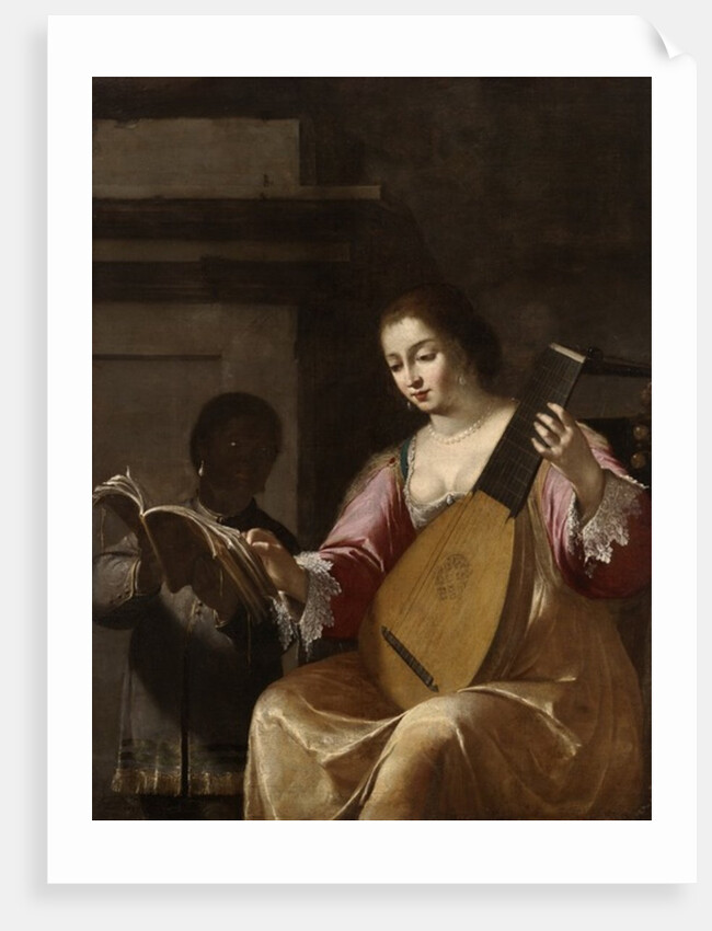 Woman Playing a Lute, 1638 by Jean Daret