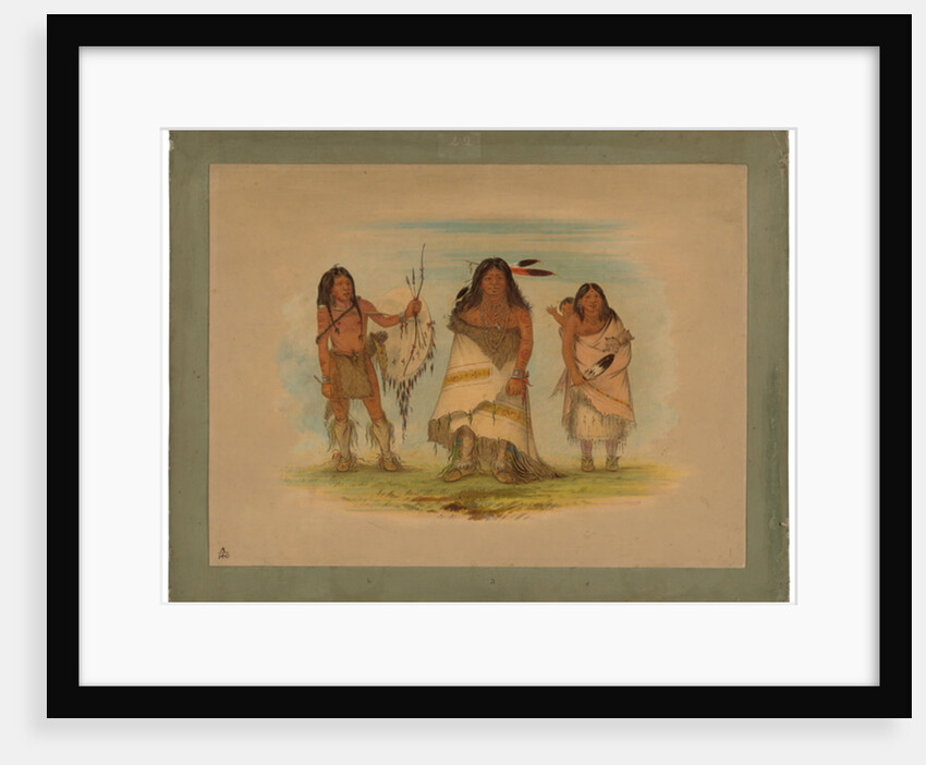 Camanchee Chief, His Wife and a Warrior, 1861 by George Catlin