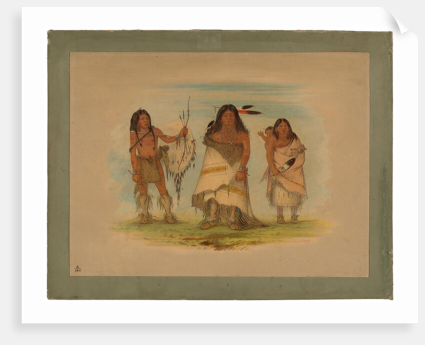 Camanchee Chief, His Wife and a Warrior, 1861 by George Catlin