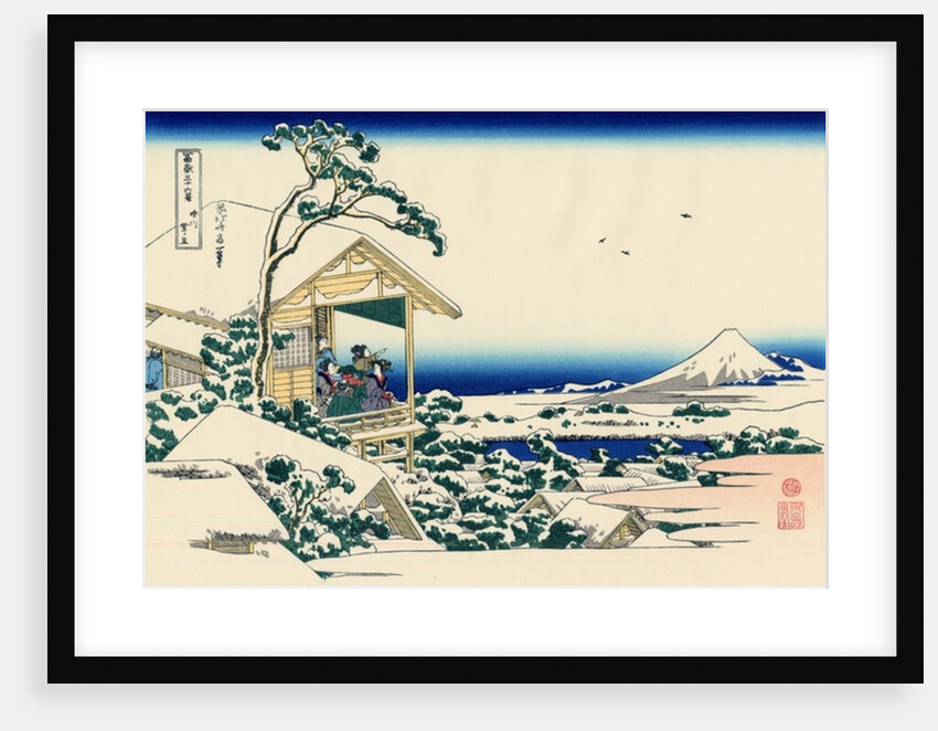 Tea house at Koishikawa, the morning after a snowfall, c.1830 by Katsushika Hokusai