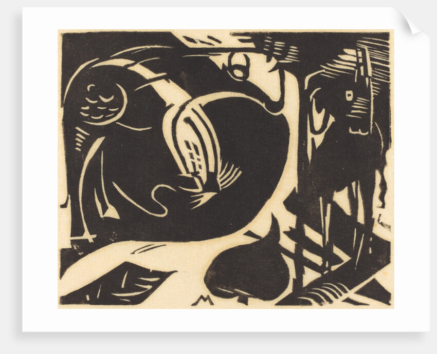 Two Mythical Animals, 1914 by Franz Marc