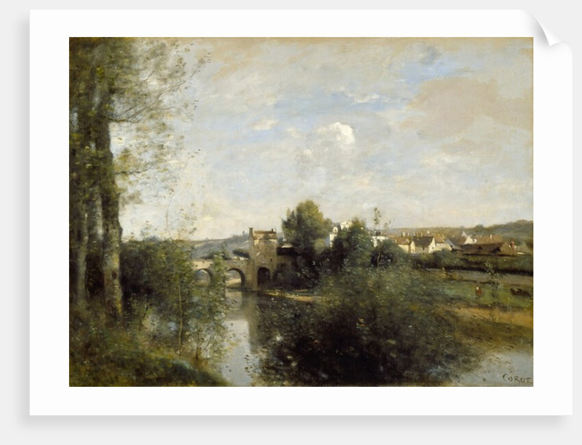 Seine and Old Bridge at Limay, 1872 by Jean Baptiste Camille Corot
