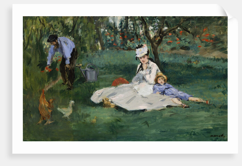 The Monet Family in Their Garden at Argenteuil, 1874 by Edouard Manet