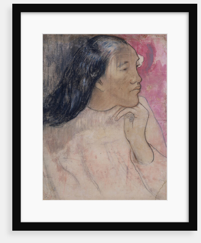 A Tahitian Woman with a Flower in Her Hair, 1891-92 by Paul Gauguin