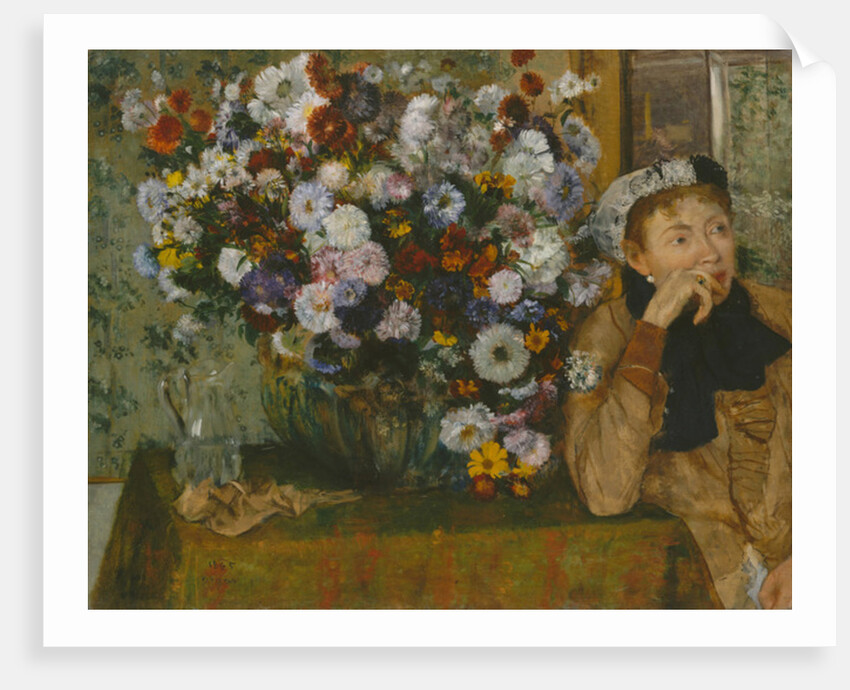 A Woman Seated beside a Vase of Flowers, 1865 by Edgar Degas