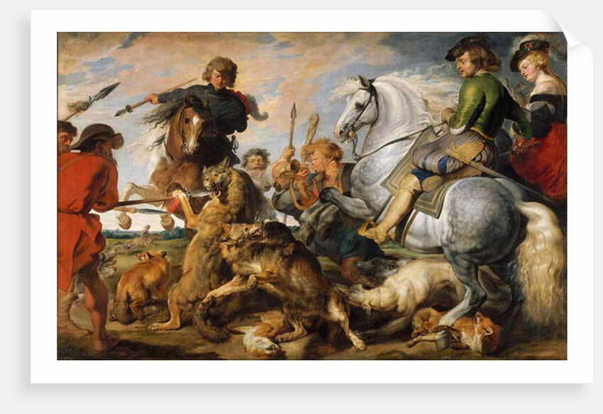 Wolf and Fox Hunt, c.1616 by Peter Paul (and studio) Rubens