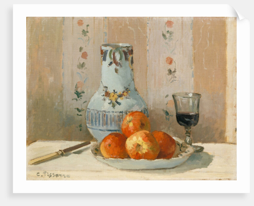 Still Life with Apples and Pitcher, 1872 by Camille Pissarro