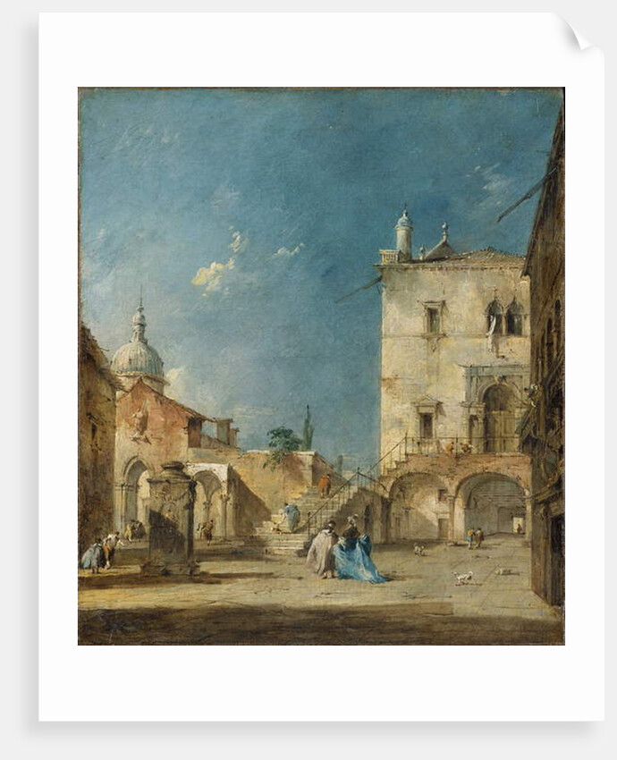 Imaginary View of a Venetian Square or Campo, c.1780 by Francesco Guardi