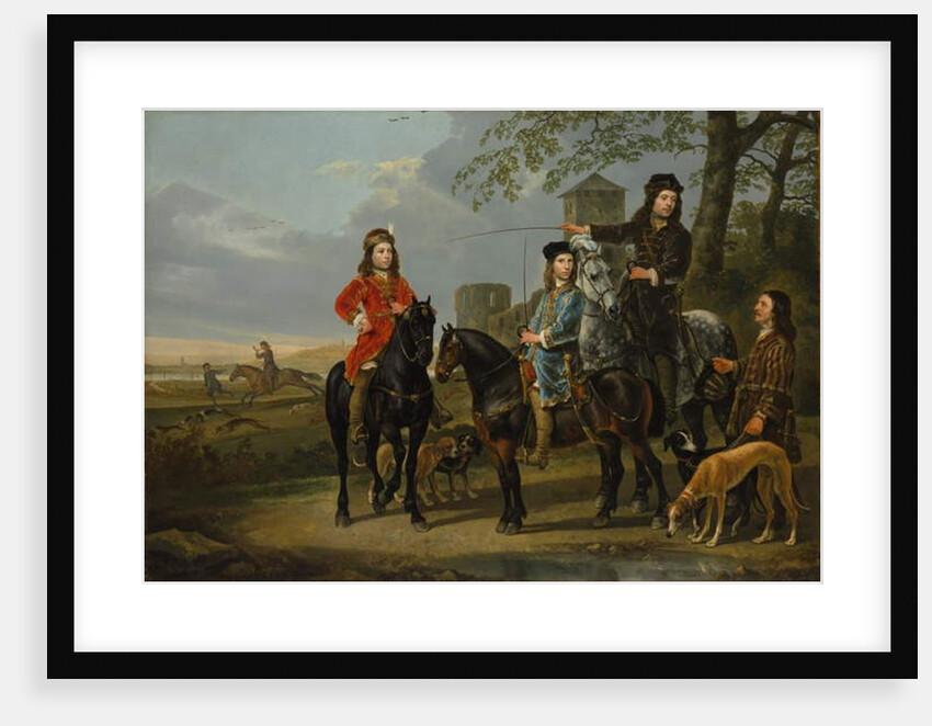Equestrian Portrait of Cornelis and Michiel Pompe van Meerdervoort with their Tutor and Coachman, Starting for the Hunt, c.1652-53 by Aelbert Cuyp