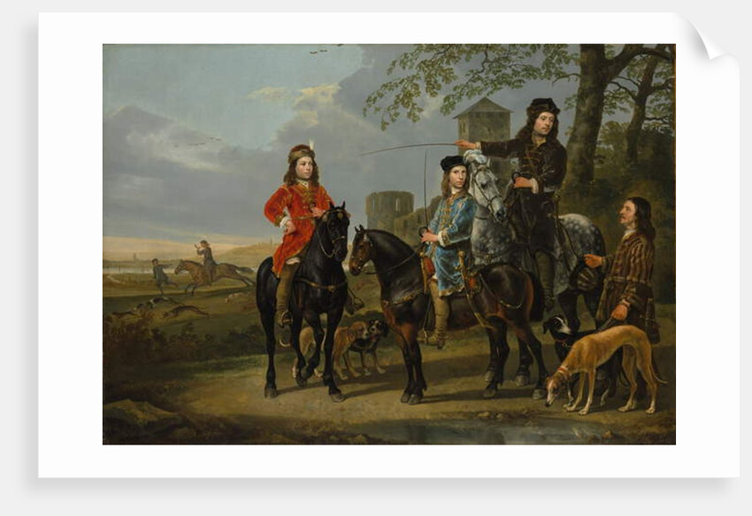 Equestrian Portrait of Cornelis and Michiel Pompe van Meerdervoort with their Tutor and Coachman, Starting for the Hunt, c.1652-53 by Aelbert Cuyp