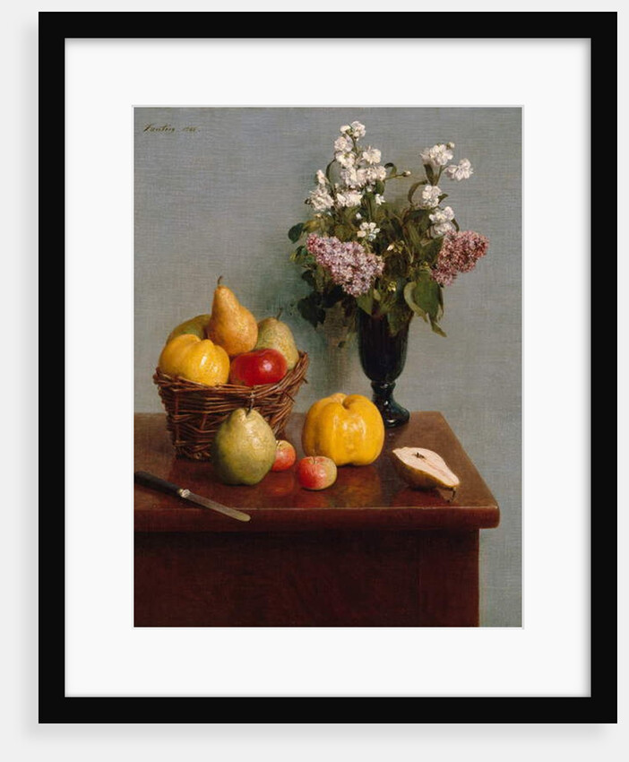 Still Life with Flowers and Fruit, 1866 by Ignace Henri Jean Fantin-Latour