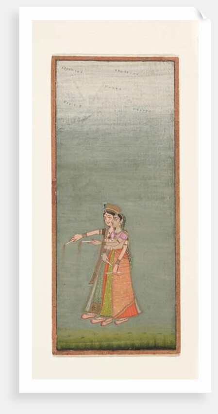 Two Court Ladies with Fireworks, c.1725 by Indian School