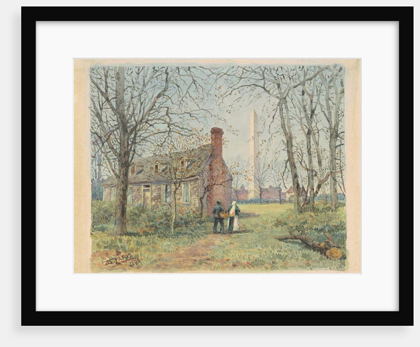 David Burns's Cottage and the Washington Monument, Washington D.C., 1892 by Walter Paris