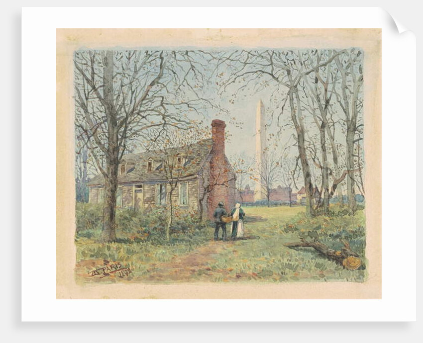David Burns's Cottage and the Washington Monument, Washington D.C., 1892 by Walter Paris