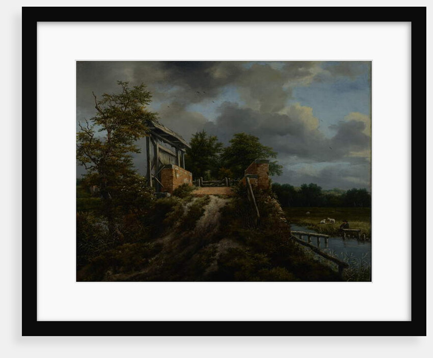 Bridge with a Sluice, 1648-9 by Jacob Isaaksz. or Isaacksz. van Ruisdael