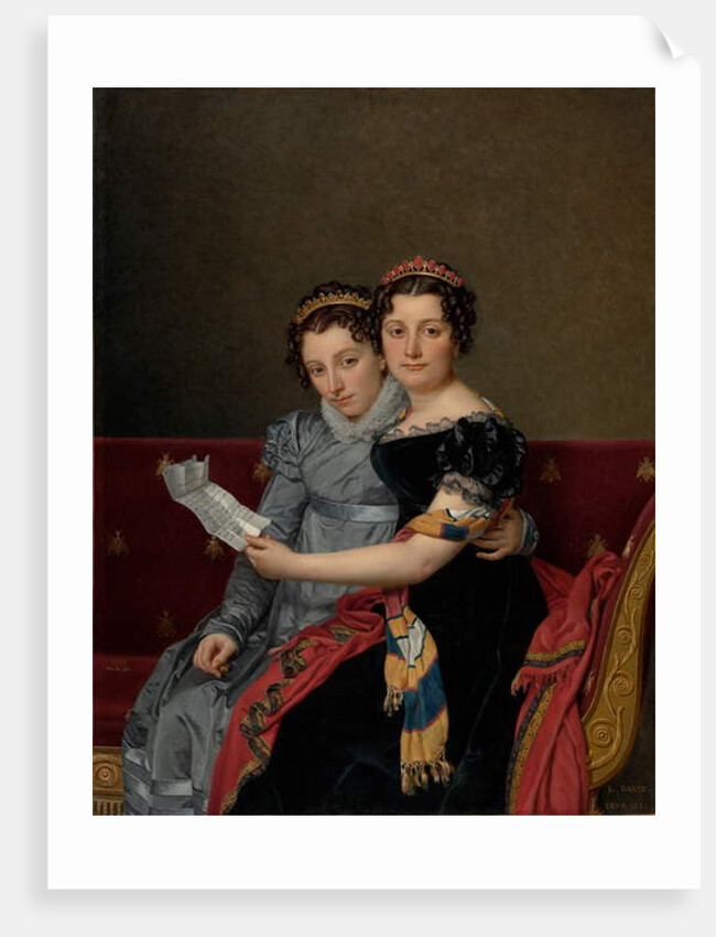 Portrait of the Sisters Zénaïde and Charlotte Bonaparte, 1821 by Jacques Louis David