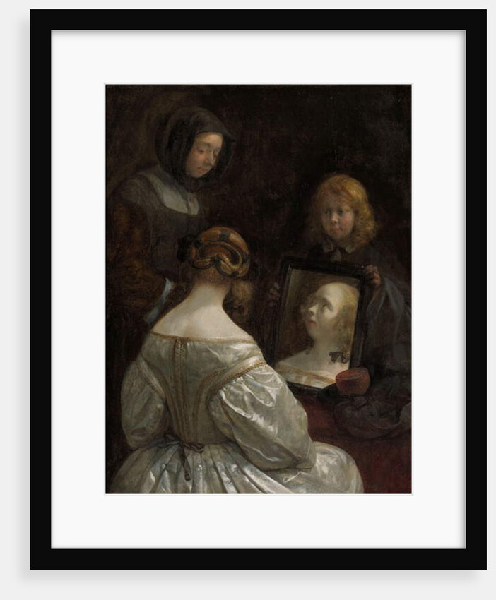 Woman at a Mirror, c. 1652 by Gerard ter Borch or Terborch