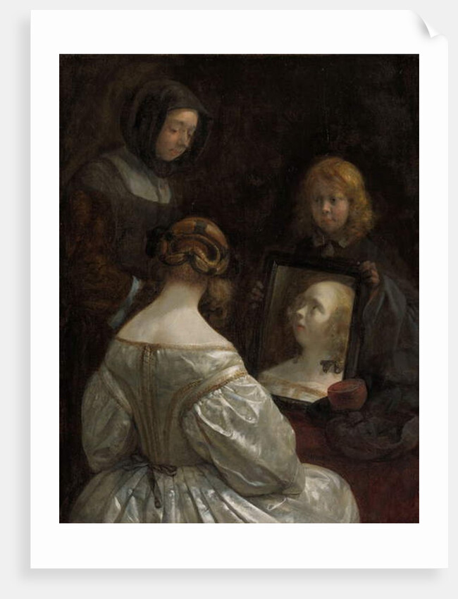 Woman at a Mirror, c. 1652 by Gerard ter Borch or Terborch