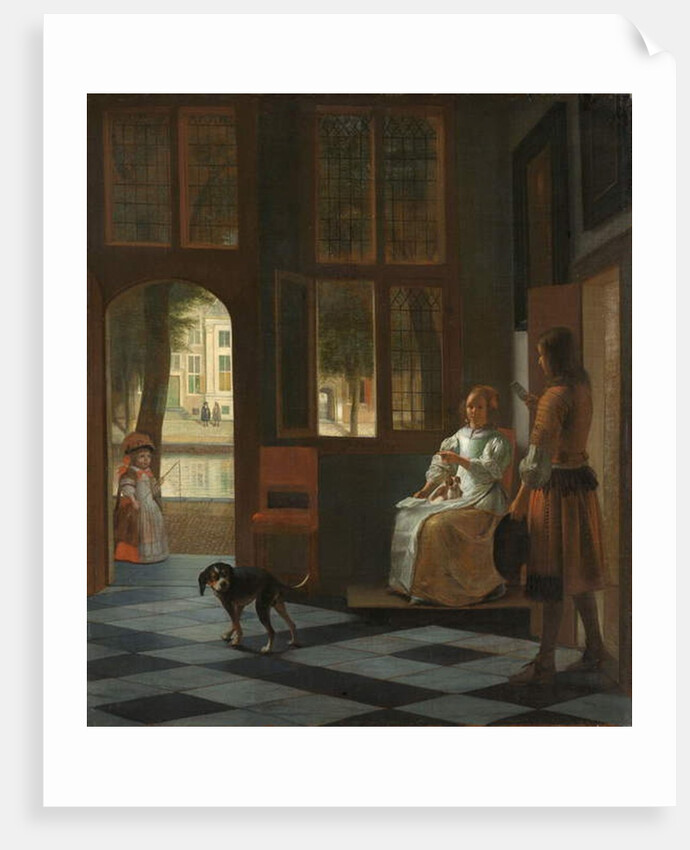Man Handing a Letter to a Woman in the Entrance Hall of a House, 1670 by Pieter de Hooch