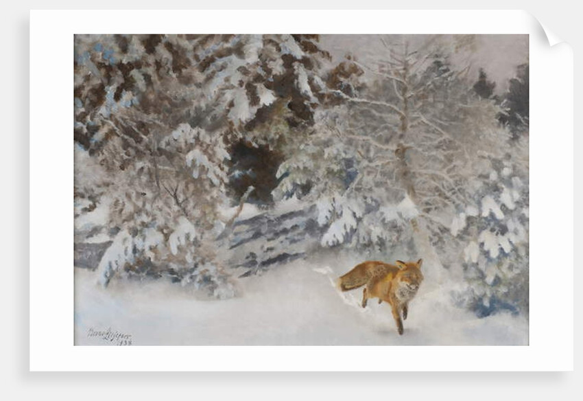 Fox in Winter Landscape, 1938 by Bruno Andreas Liljefors